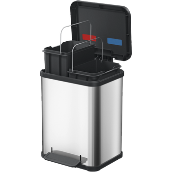 Hailo Prullenbak 2 x 9 l Zilver, zwart RVS (Roestvrij staal) (6222000)