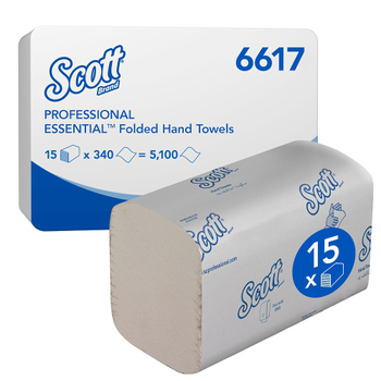 SCOTT Essential Papieren handdoeken Z-vouw Wit 1-laags 6617 15 Stuks à 340 Vellen (6617)
