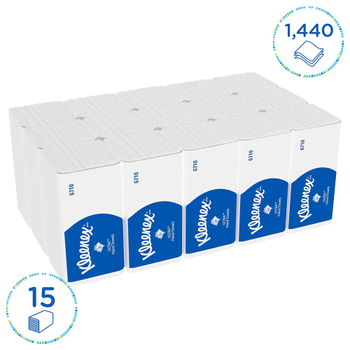KLEENEX Ultra Papieren handdoeken V-vouw Wit 3-laags 6710 15 Stuks à 96 Vellen (6710)