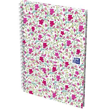 OXFORD Floral A5 Spiraalschrift Kleurenassortiment Hard cover Geruit 60 Vellen (400094953)