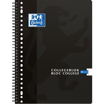 OXFORD School A4+ Collegeblok Zwart Kartonnen kaft Gelinieerd 80 Vellen (400094450)
