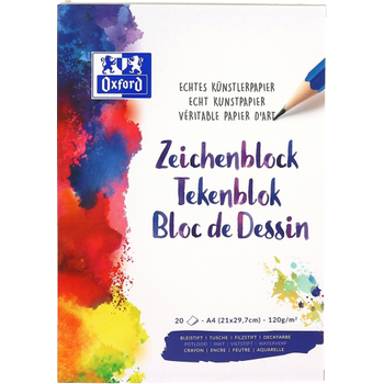 OXFORD Tekenblok Wit Blanco geperforeerd A4 21 x 29,7 cm 40 pagina’s (100050321)