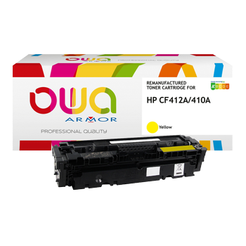 Owa 410A Compatibel HP Tonercartridge CF412A Geel (K15945)