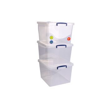 Really Useful Box Kunststof Opbergbox 33,5 l Transparant 38,3 x 46 x 28,5 cm 3 Stuks (33.5CCB-PK3)
