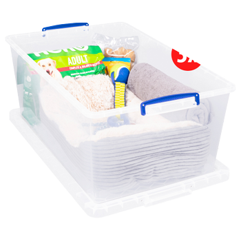 Really Useful Box Kunststof Archiefdoos 62 l Transparant 44 x 68,5 x 28,7 cm 3 Stuks (62CCB-PK3)