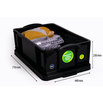 Really Useful Box Kunststof Archiefdoos 50 l Zwart 44 x 71 x 23 cm (50BKCB)