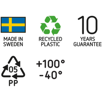 SMARTSTORE Gerecycled Kunststof Magazijnbak 14 l Met deksel Grijs 30 x 40 x 18 cm (R190407)