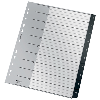 LEITZ 1 tot 10 Tabblad  A4 Zwart PP (Polypropeen) Recycle (12080000)