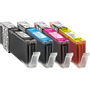 KMP Compatibel Canon CLI-551XL BK/C/M/Y Inktcartridge Zwart, Zwart, Cyaan, Magenta, Geel Multipak  4 Stuks (1520,005)