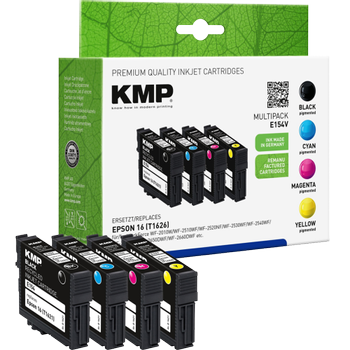 KMP Compatibel Epson 16 Inktcartridge C13T16264012 Zwart, cyaan, magenta, geel Multipak  4 Stuks (1621,485)