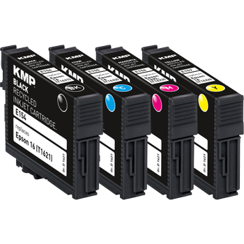 KMP Compatibel Epson 16 Inktcartridge C13T16264012 Zwart, cyaan, magenta, geel Multipak  4 Stuks (1621,485)