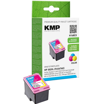 KMP Compatibel HP 302XL Inktcartridge F6U67AE Cyaan, Magenta, Geel (1746,403)