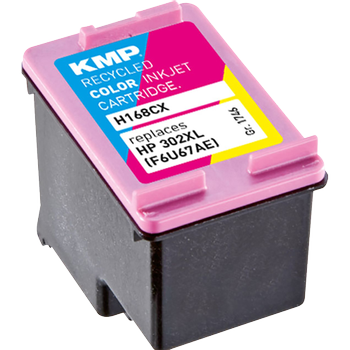 KMP Compatibel HP 302XL Inktcartridge F6U67AE Cyaan, Magenta, Geel (1746,403)