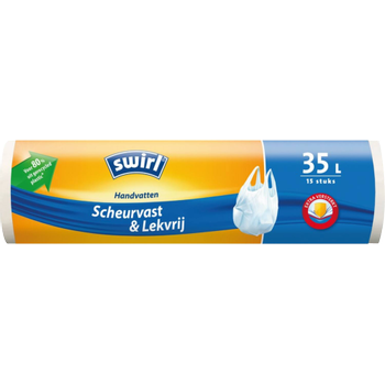 Swirl Vuilniszakken 35 l Draaghandvat Wit PE (polyethyleen) Draaglus 15 Stuks (215659)