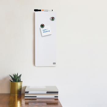 NOBO Mini Whiteboard magenetisch Gelakt staal Frameloos 140 x 360 mm Wit (1903764)