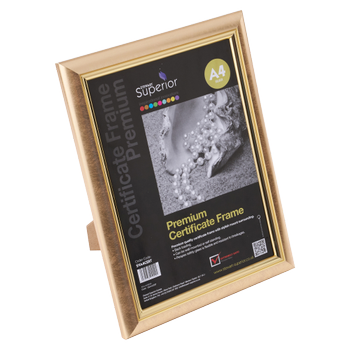 Seco A4 Deluxe Fotolijst Met veiligheids-plexiglas Goud (GDA4CERT)
