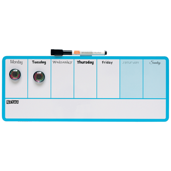NOBO Mini Magnetisch whiteboard Weekagenda Wandmontage 1904047 Gelakt staal 360 x 140 mm Blauw, wit (1904047)
