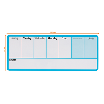 NOBO Mini Magnetisch whiteboard Weekagenda Wandmontage 1904047 Gelakt staal 360 x 140 mm Blauw, wit (1904047)