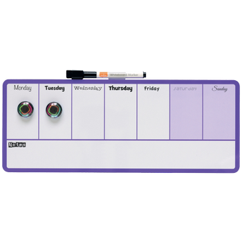 NOBO Mini Magnetisch whiteboard Weekagenda Wandmontage 1904048 Gelakt staal 360 x 140 mm Paars, wit (1904048)