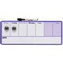 NOBO Mini Magnetisch whiteboard Weekagenda Wandmontage 1904048 Gelakt staal 360 x 140 mm Paars, wit