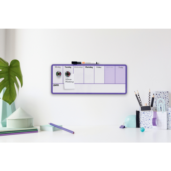 NOBO Mini Magnetisch whiteboard Weekagenda Wandmontage 1904048 Gelakt staal 360 x 140 mm Paars, wit (1904048)