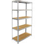 Erro Stellingkast 5 Planken Spaanplaat, staal 900 x 400 x 1.800 mm Zilver