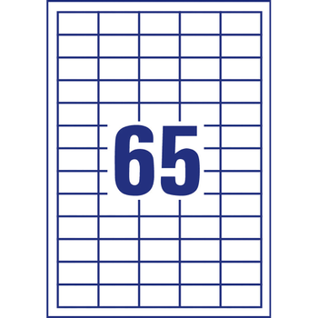 Avery Zweckform Avery Etiketten 3666-10 Klevend A4 Wit 38 x 21,2 mm 10 Vellen à 65 Etiketten (3666-10)