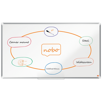NOBO Premium Plus Widescreen whiteboard 1915372 wandmontage magnetisch gelakt staal 122 x 69 cm (1915372)
