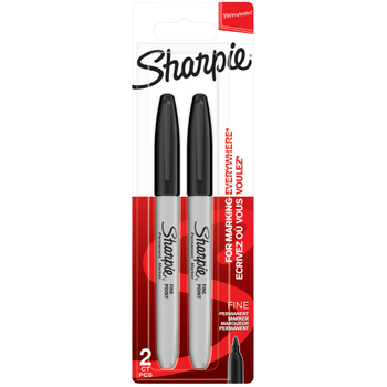 SHARPIE Ronde punt 1 mm Zwart 2 Stuks (18432)