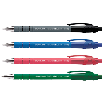 PAPERMATE FlexGrip Ultra Intrekbaar Gelpen Kleurenassortiment 0,7 mm Medium Rollerball 4 Stuks (2108216)