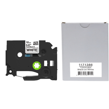 Rillstab Compatibel Brother M-K131 Labeltape Flexibel Zelfklevend Zwart op Wit 12 mm x 8m (M-K131)