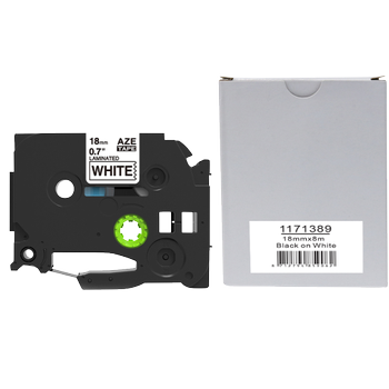 Rillstab Compatibel Brother TZe-241 Labeltape Zelfklevend Zwart op Wit 18 mm x 8m (TZe-241)