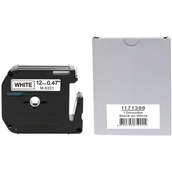 Rillstab Compatibel Brother M-K231 Labeltape Zelfklevend Zwart op Wit 12 mm x 8m (M-K231)