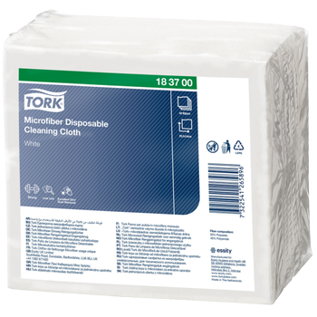 Tork Microfiber Wegwerp Schoonmaakdoek Wit Premium 40 Stuks (183700)