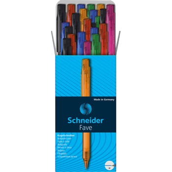 SCHNEIDER Fave 96081092 Intrekbaar Balpen Blauw 0,5 mm Medium Balpen Navulbaar 50 Stuks (130400)