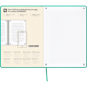 OXFORD Signature Notitieboek A5 Geruit Gebonden Kunstleer Turkoois Niet geperforeerd 80 Pagina's (400154946)