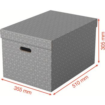 ESSELTE Home Opbergdoos 628287 Grot 100% Gerecycled Karton Grijs 355 x 510 x 305 mm 3 Stuks (628287)