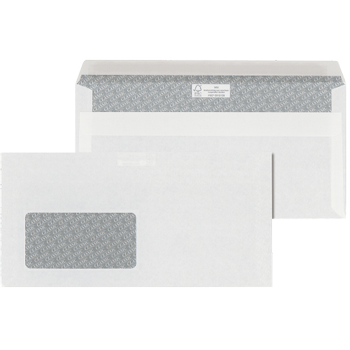 Öki Classic Enveloppen Met venster links DL 220 (B) x 110 (H) mm Zelfklevend Wit 80 g/m2 Pak van 1000 stuks (43200)