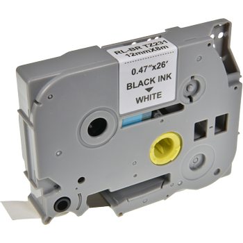 UNBRANDED P-touch Labeltape Compatibel Brother TZe-231 5BRT231-WT Klevend Zwart op Wit 12 mm x 8 m (5BRT231-WT)
