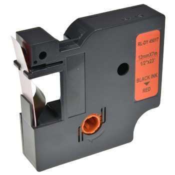 UNBRANDED Etiketteertape D1 S0720570 / 45017 Compatibel Dymo Zelfklevend Zwart op Rood 12 mm x 7m (5D45017-WT)