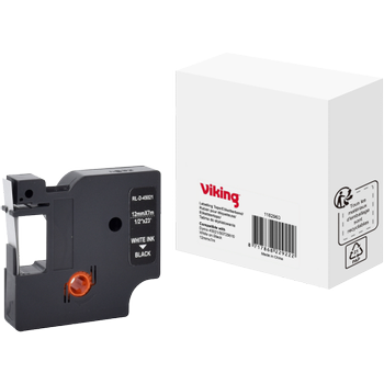 UNBRANDED Etiketteertape D1 S0720610 / 45021 Compatibel Dymo Zelfklevend Wit op Zwart 12 mm x 7m (5DY45021-WT)