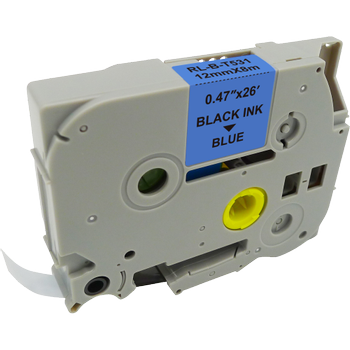 UNBRANDED P-touch Labeltape Compatibel Brother TZe-531 5T531-WT Zelfklevend Zwart op Blauw 12 mm x 8 m (5T531-WT)