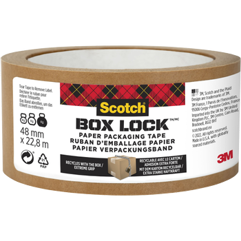 SCOTCH Box Lock Verpakkingstape Papier Super Sterk 48 (B) mm x 22,8 m (L) 127 Microns (7100292556)