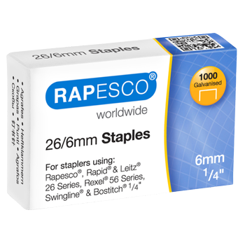 RAPESCO Nietjes 26/6 S11661Z3 Staal Zilver 1000 Stuks (S11661Z3)