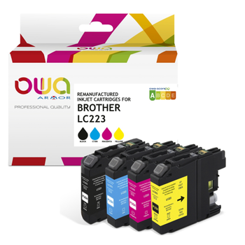 Owa LC223 Compatibel Brother Inktcartridge K10388OW Cyaan, geel, magenta, zwart 4 Stuks (K10388OW)