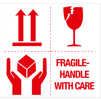 RAJA Waarschuwingsetiketten M-Cote Rood, wit 10 x 10 cm (ETIC119)