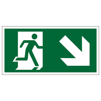 Seco Pictogram Nooduitgang rechtsonder Kleefstof Kunststof 20 x 60 cm (SP061SRP-600X200)