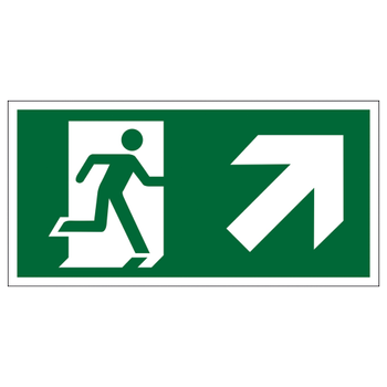 Seco Pictogram Nooduitgang rechtsboven Kleefstof Kunststof 20 x 60 cm (SP063SRP-600X200)