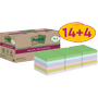 POST-IT Super Sticky Notes Gerecyclede zelfklevende memoblaadjes 76 x 76 mm Kleurenassortiment 70 Vellen Voordeelverpakking 14 + 4 gratis