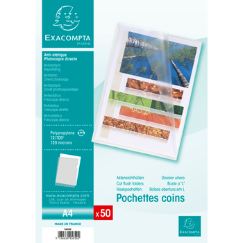 EXACOMPTA L-map A4 Transparant PP (Polypropeen) 50 Stuks (5850E)